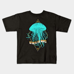 Jellyfish Go With The Waves Jelly Fish Kids T-Shirt